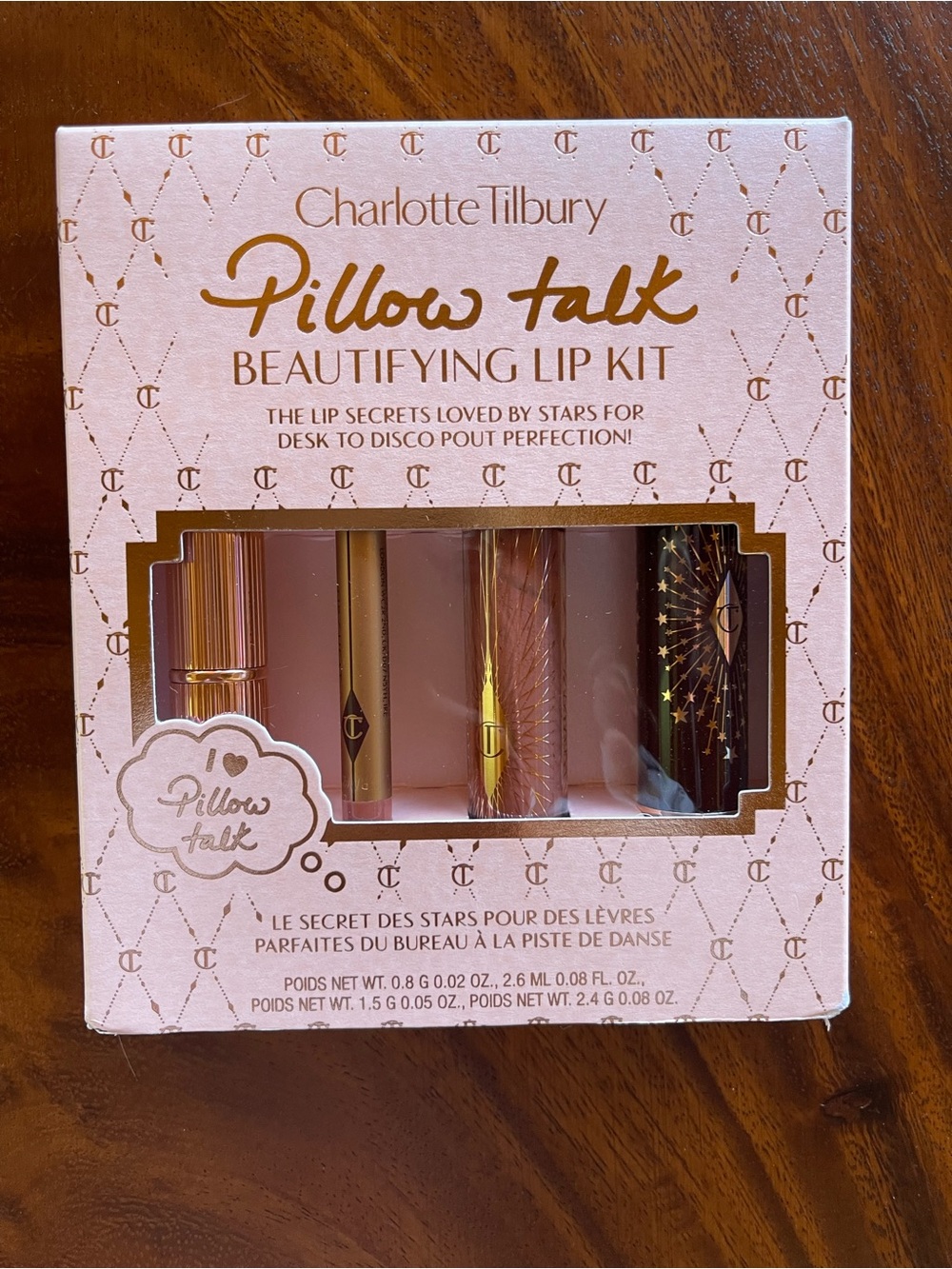 Charlotte Tilbury Pillow Talk Lip Set in Pink and Rose Gold Packaging